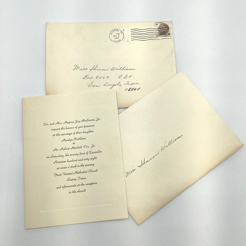 Vintage 1960s Miss Sharon‎ Williams Mail Lot Wedding Invitation Christmas Card